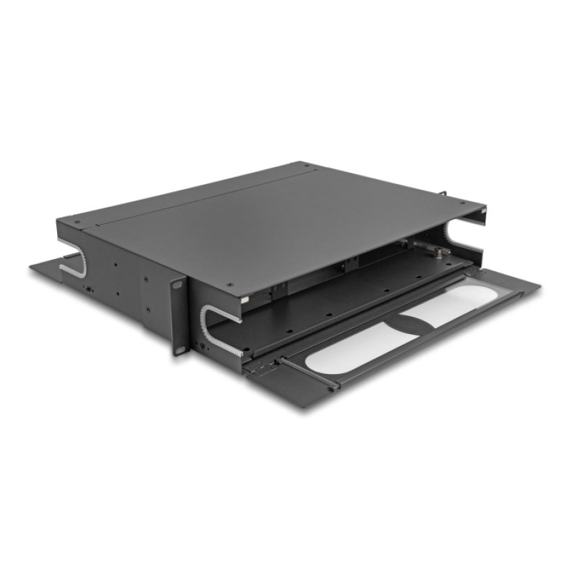 Delock 19? LWL Patchpanel mit Sichtfenster unbestückt 2 HE dunkelgrau