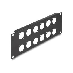 DeLOCK Panneau de distribution Type-D 10″, 12 ports, 2 unités, noir