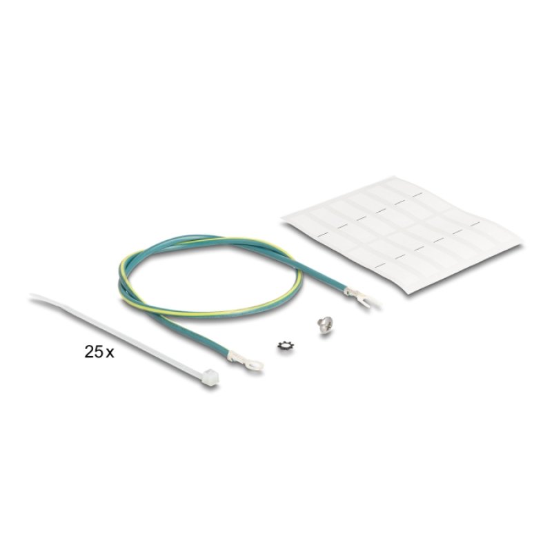 DeLOCK 19″ Keystone Patch Panel 24 port angled with strain relief black