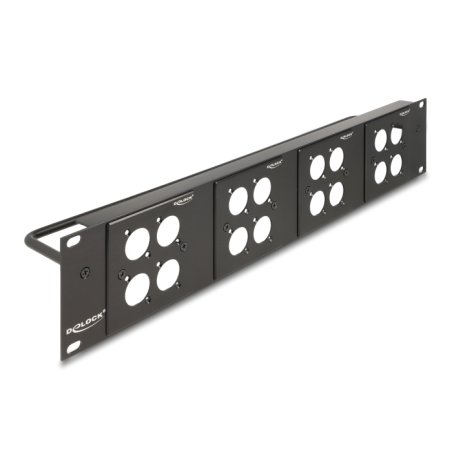 Delock D-Typ 19? Patchpanel mit 4 D-Typ Platten 86 x 86 mm und 4 Ports 2 HE schwarz