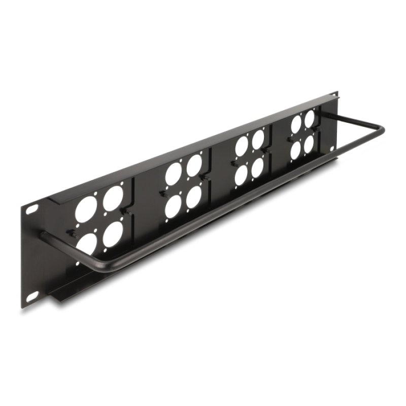 DeLOCK Panneau de distribution 19″, plaques Type-D 86 x 86 mm et 4 ports, 2U, noir
