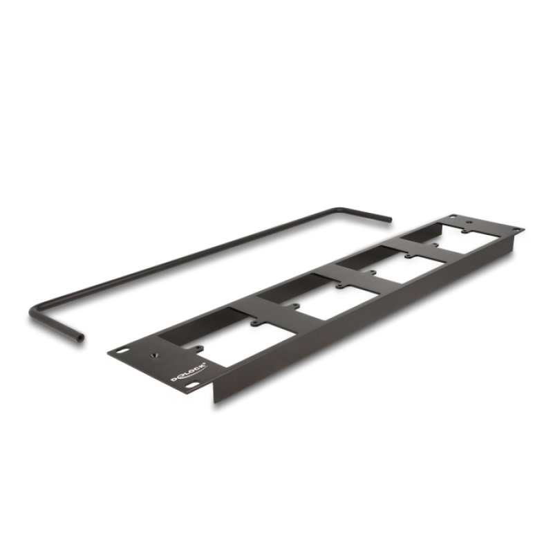DeLOCK D-Type 19″ Patch Panel with 4 D-Type plates 86 x 86 mm and 4 ports 2U black