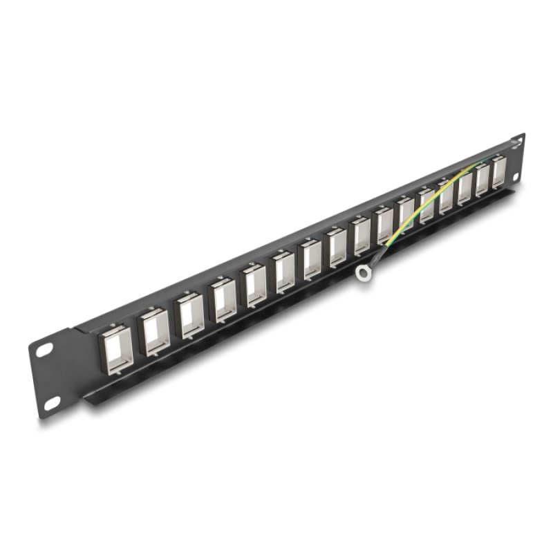 DeLOCK Panneau de distribution Keystone 19″, 16 ports, 1U, noir