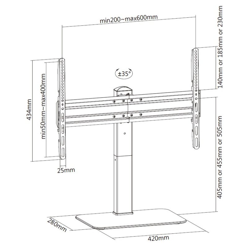 Equip Meubles TV universels 37"-70"