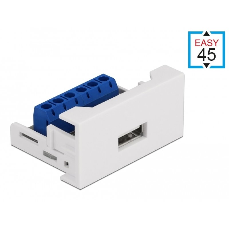 Easy 45 Modul USB 2.0 Typ-A Buchse zu Terminalblock 22,5 x 45 mm