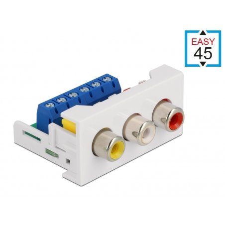 DeLOCK Easy 45 Module 3 x RCA female port 22.5 x 45 mm