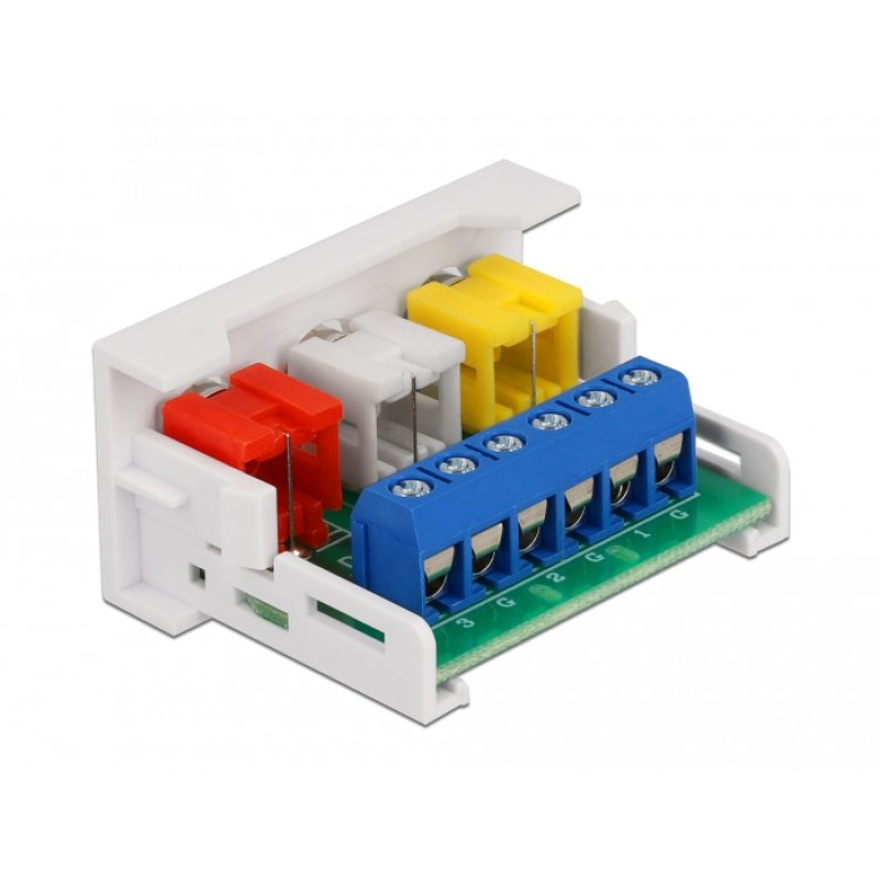 DeLOCK Easy 45 Module 3 x RCA female port 22.5 x 45 mm