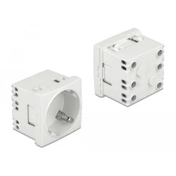DeLOCK Easy 45 de prise de courant avec terre avec une disposition à 45°, extensible 45 x 45 mm, 10 unités