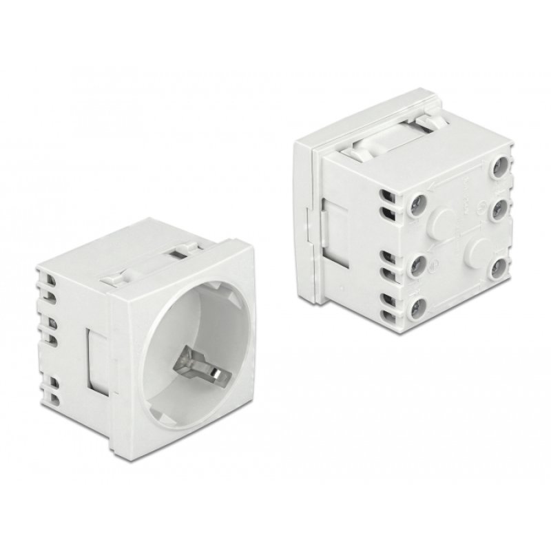 DeLOCK Easy 45 Grounded Power Socket with a 45° arrangement extendable 45 x 45 mm 10 pieces