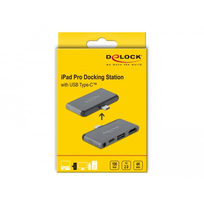 DeLOCK Mini Docking Station for iPad Pro / Mobile Devices with 4K 60 Hz