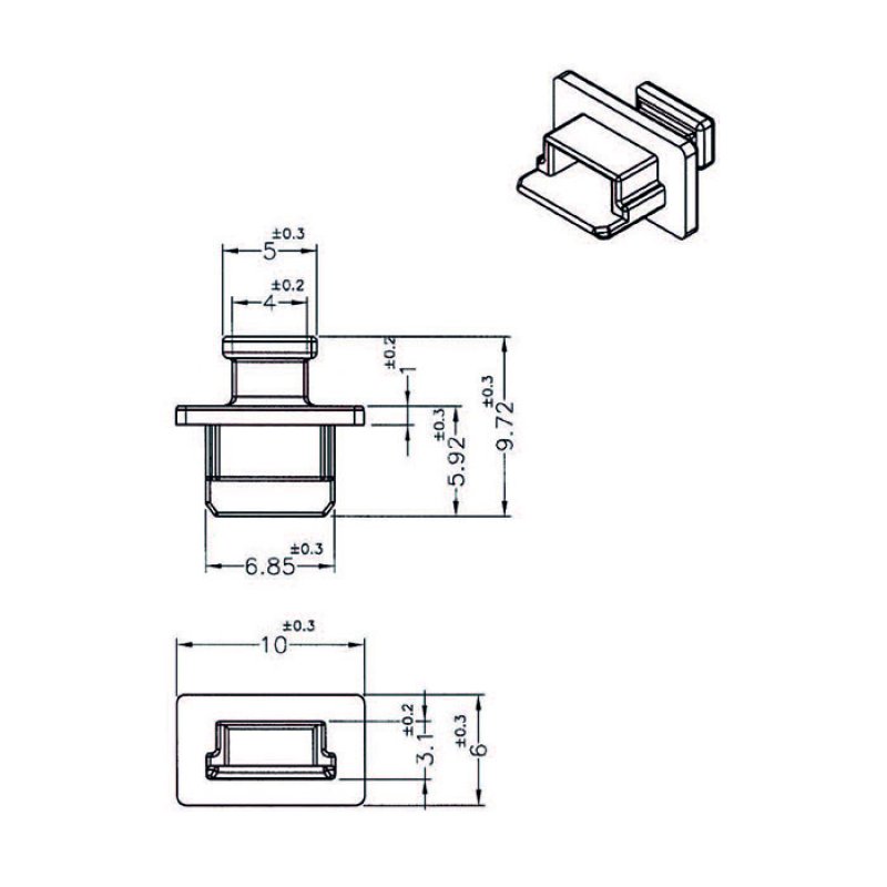 DeLOCK 64011 socket safety cover USB Mini-B Black 10 pc(s)