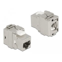 DeLOCK Keystone Module RJ45 jack to LSA Cat.6A 180° toolfree metal
