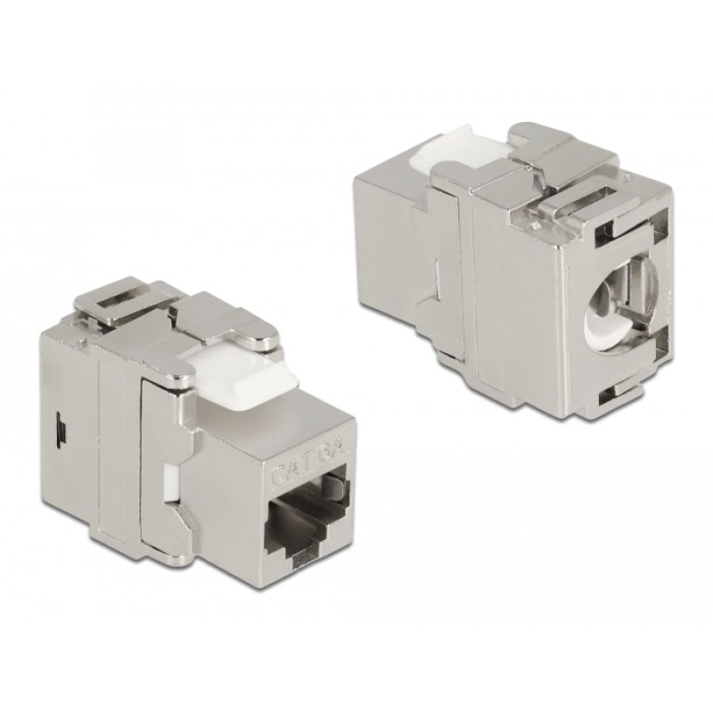 Keystone Modul RJ45 Buchse zu LSA Cat.6A 180° werkzeugfrei Metall