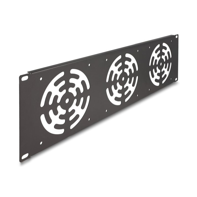 19? Rackblende für 3 Lüfter 120 x 120 mm 3 HE dunkelgrau
