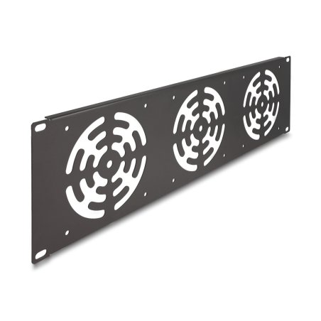 19? Rackblende für 3 Lüfter 120 x 120 mm 3 HE dunkelgrau