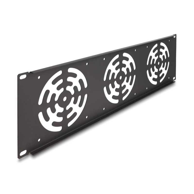 DeLOCK 19″ Rack Cover for 3 fans 120 x 120 mm 3U dark grey