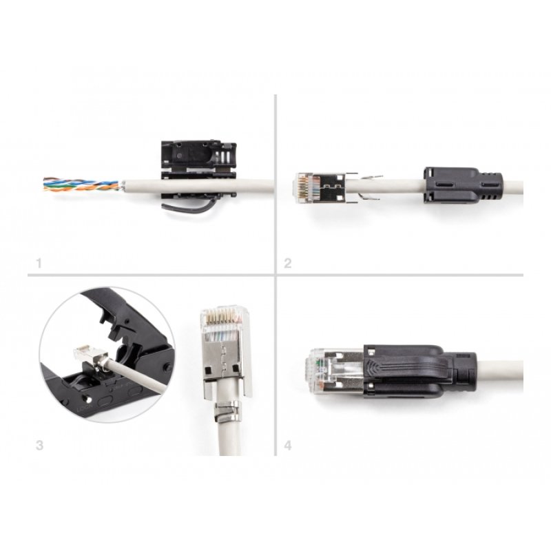 DeLOCK RJ45 Modular plug with strain relief Cat.6A and robust bend protection boots 25 pcs set