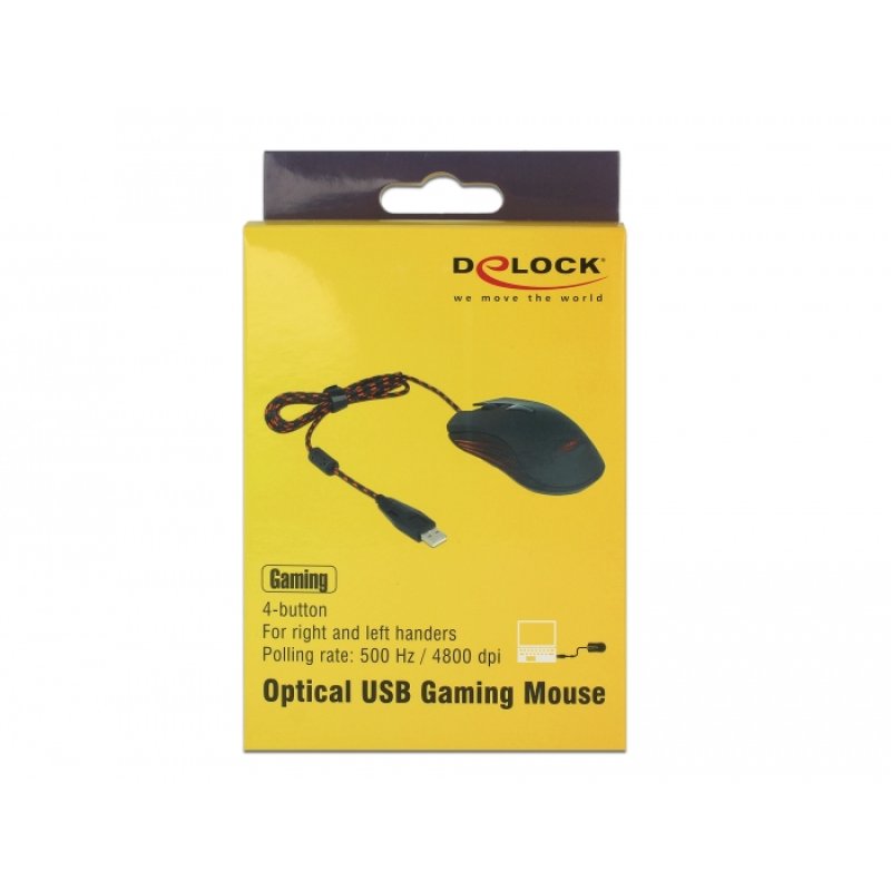 DeLOCK 12531 souris Gaming Ambidextre USB Type-A Optique 4800 DPI