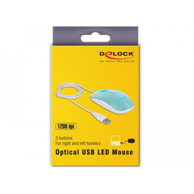 DeLOCK 12538 mouse Office Ambidextrous USB Type-A Optical 1200 DPI