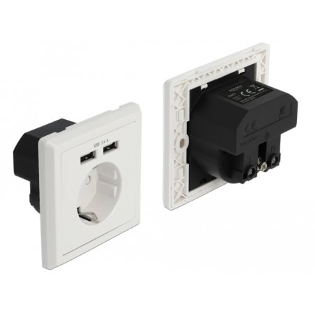 DeLOCK 11471 socket-outlet CEE 7/3 USB White