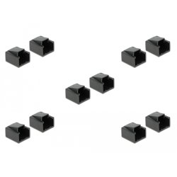DeLOCK 86470 socket safety cover RJ-45 Black 10 pc(s)