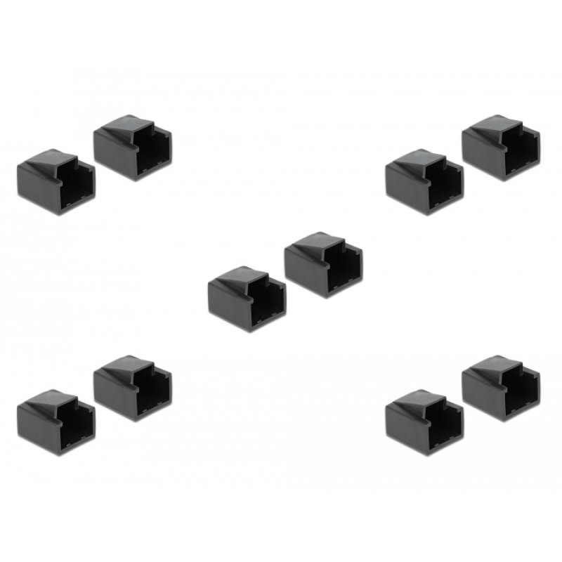DeLOCK 86470 socket safety cover RJ-45 Black 10 pc(s)