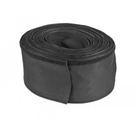 DeLOCK Manchon tissé avec fermeture à scratch, thermorésistant, 10 m x 30 mm, noir