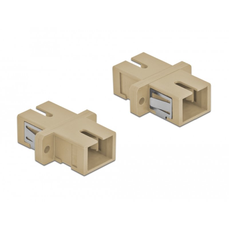 DeLOCK Optical Fiber Coupler SC Simplex female to SC Simplex female Multi-mode 4 pieces beige