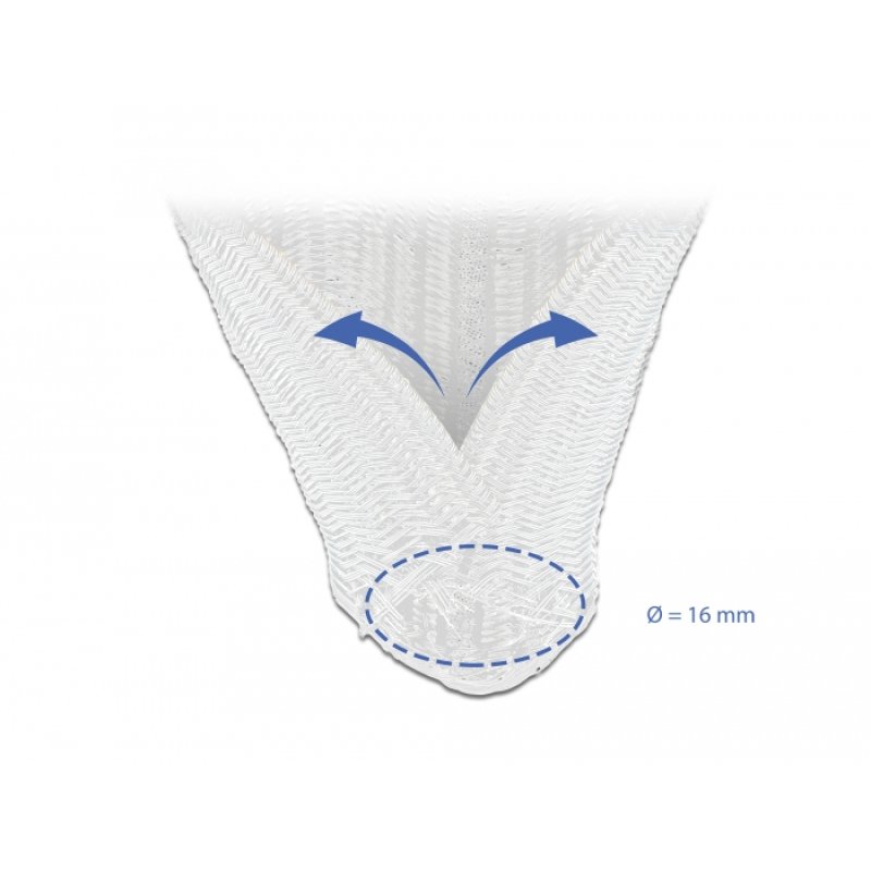 DeLOCK Manchon tressé autofermant 2 m x 16 mm, blanc