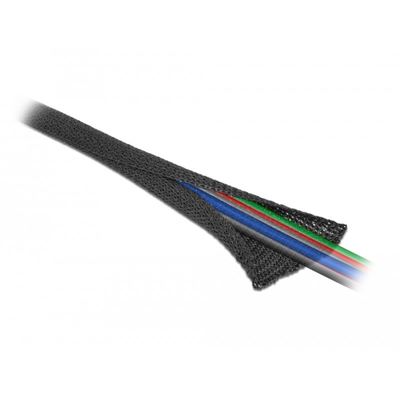 DeLOCK Manchon tissé, auto-fermant, 2 m x 13 mm, noir