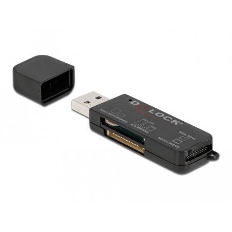 DeLOCK Lecteur de carte SuperSpeed USB pour cartes de mémoire SD / Micro SD / MS