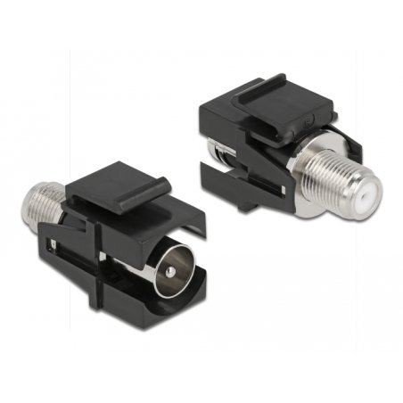 Keystone Modul IEC Stecker zu F Buchse schwarz