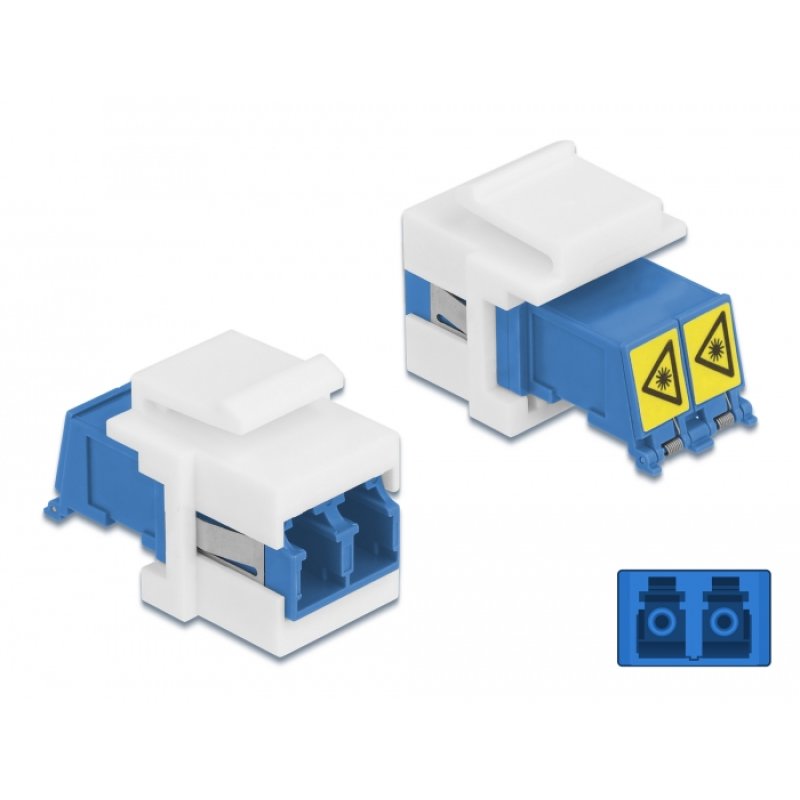 Keystone Modul LC Duplex Buchse zu LC Duplex Buchse mit Laserschutzklappe innen