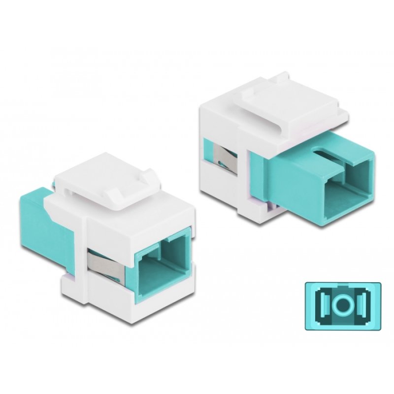 DeLOCK Module Keystone SC Simplex femelle à SC Simplex femelle aqua / blanc