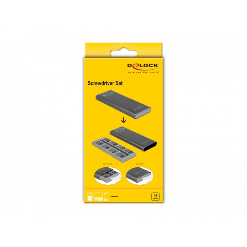 DeLOCK Tournevis de précision, set de 49 pièces