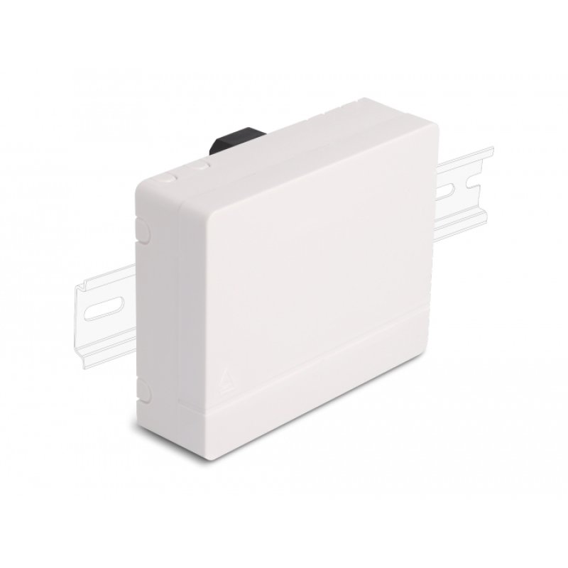 DeLOCK Optical Fiber Connection Box for DIN Rail 4 x SC Simplex or LC Duplex white