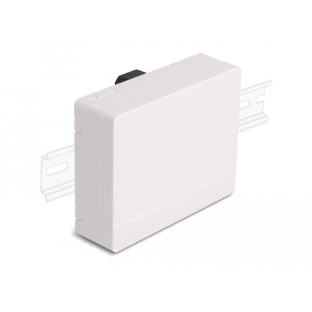 DeLOCK Optical Fiber Connection Box for DIN Rail 4 x SC Simplex or LC Duplex white