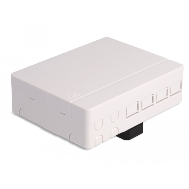 DeLOCK Optical Fiber Connection Box for DIN Rail 4 x SC Simplex or LC Duplex white