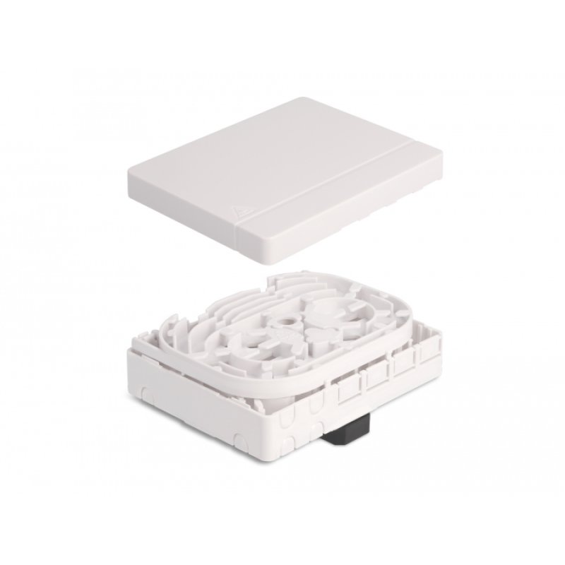 DeLOCK Boitier de connexion de la fibre optique pour rail DIN 4 x SC Simplex ou LC Duplex blanc