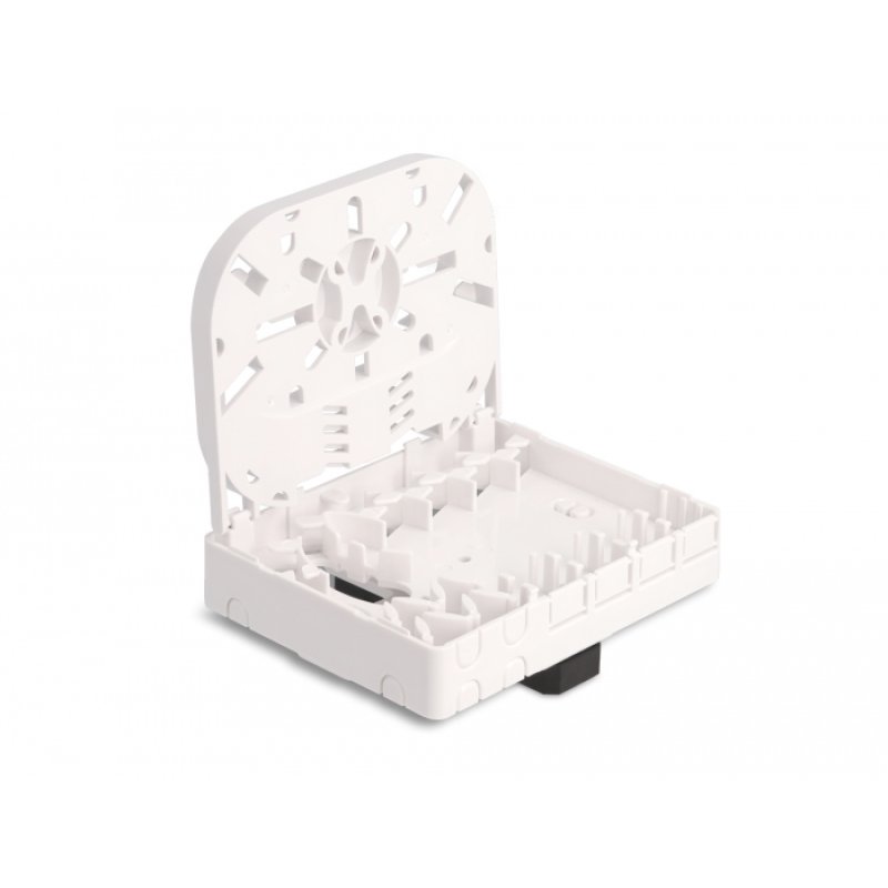 DeLOCK Boitier de connexion de la fibre optique pour rail DIN 4 x SC Simplex ou LC Duplex blanc