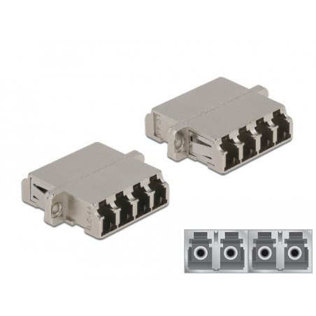 LWL Kupplung LC Quad Buchse zu LC Quad Buchse Singlemode Metall