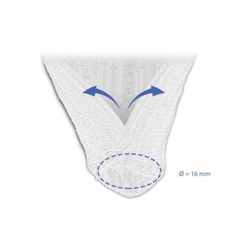 Geflechtschlauch selbstschließend 5 m x 16 mm weiß