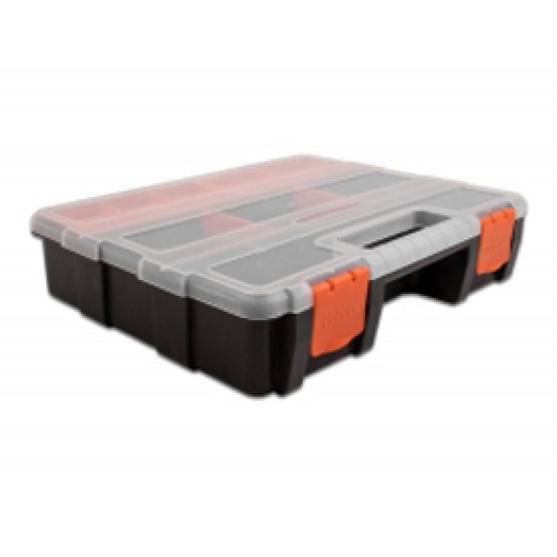 DeLOCK Boite de rangement avec 21 compartiments, 290 x 220 x 60 mm, orange et noir