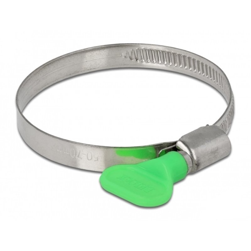 DeLOCK Butterfly Hose Clamp 50 - 70 mm 10 pieces green