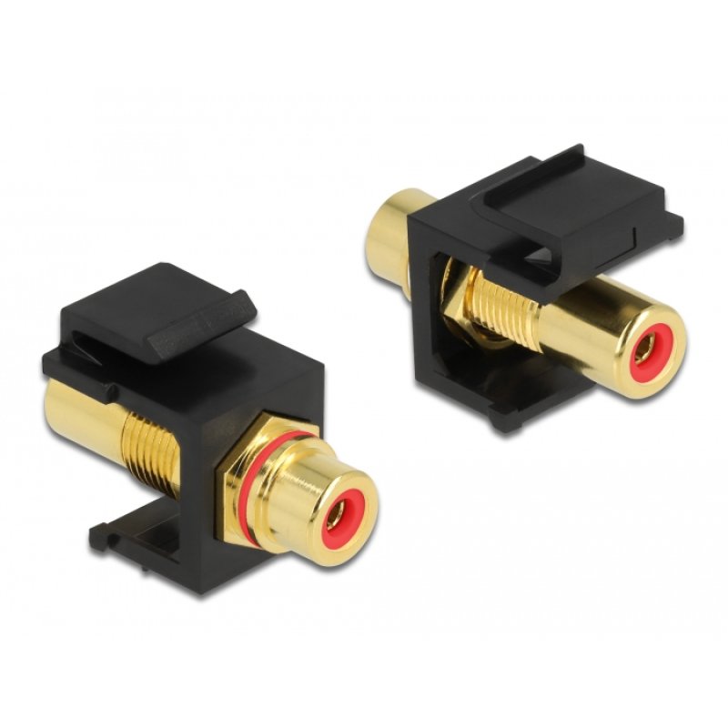 Keystone Modul Cinch Buchse Cinch Buchse vergoldet rot / schwarz