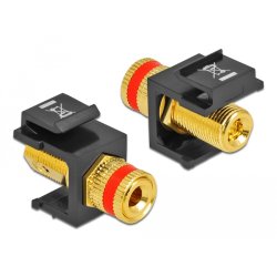 DeLOCK Keystone module binding post thread nut red / black