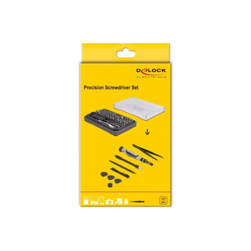 DeLOCK Tournevis de précision, set de 117 pièces