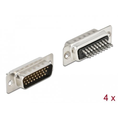 DeLOCK D-Sub HD 26 pin male metal, solder version, 4 pieces