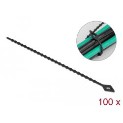 DeLOCK Serre-câble réutilisable L 200 x l 2,4 mm, noir, 100 unités