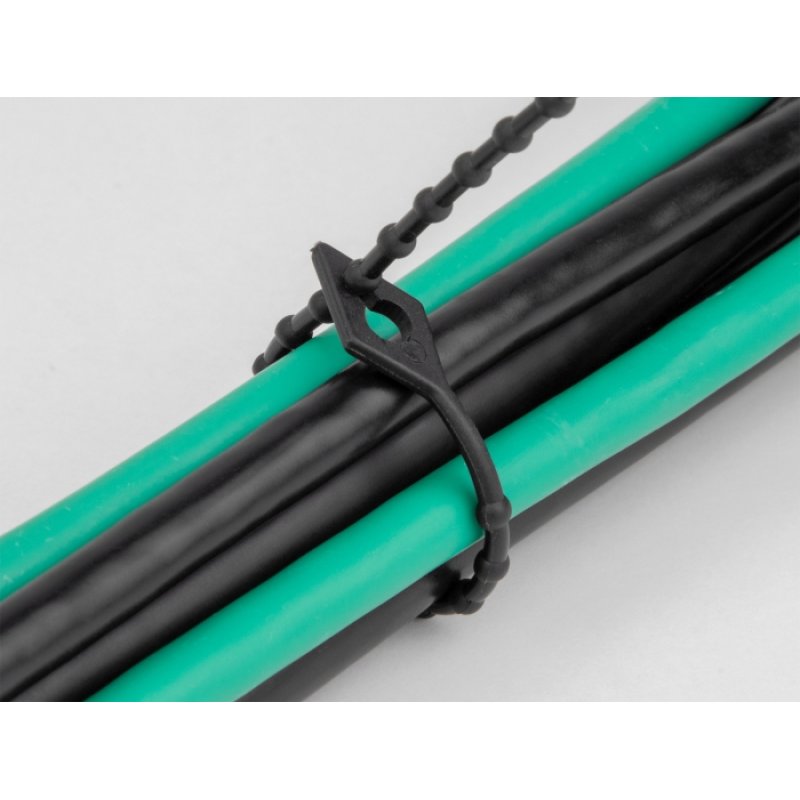 DeLOCK Serre-câble réutilisable L 200 x l 2,4 mm, noir, 100 unités